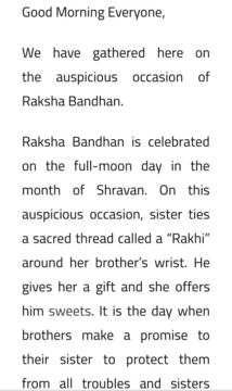 Short Raksha Bandhan Speeches in English