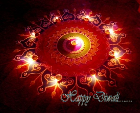 Happy Diwali rangoli in India