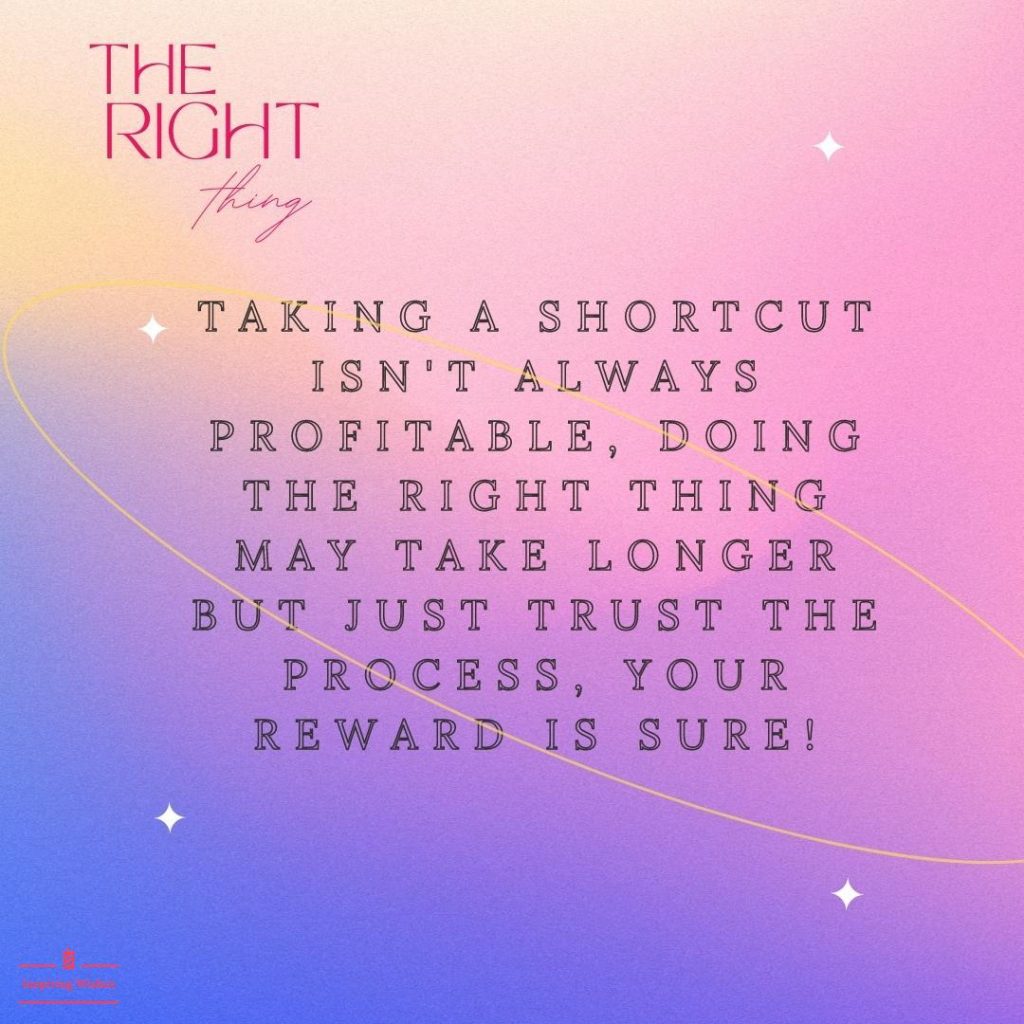 Doing the Right Thing is itself a Reward