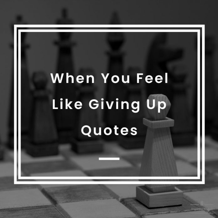 When You Feel Like Giving Up Quotes